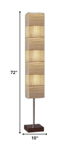 ZigZag Tall Paper Shade Floor Lamp With Walnut Wood Base By Homeroots | Floor Lamps | Modishstore - 5