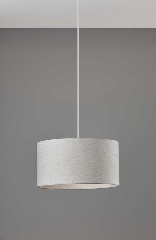 White Fabric Sleek Drum Pendant Lamp | Pendant Lamps | Modishstore