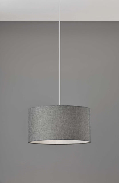 White Fabric Sleek Drum Pendant Lamp | Pendant Lamps | Modishstore - 3