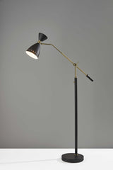 Brass Cinch Black Metal Adjustable Floor Lamp By Homeroots