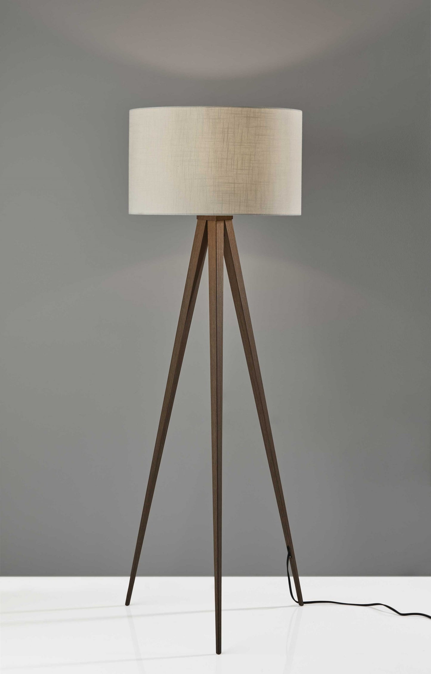 Treble Floor Lamp Three Walnut Finish Legs By Homeroots | Floor Lamps | Modishstore