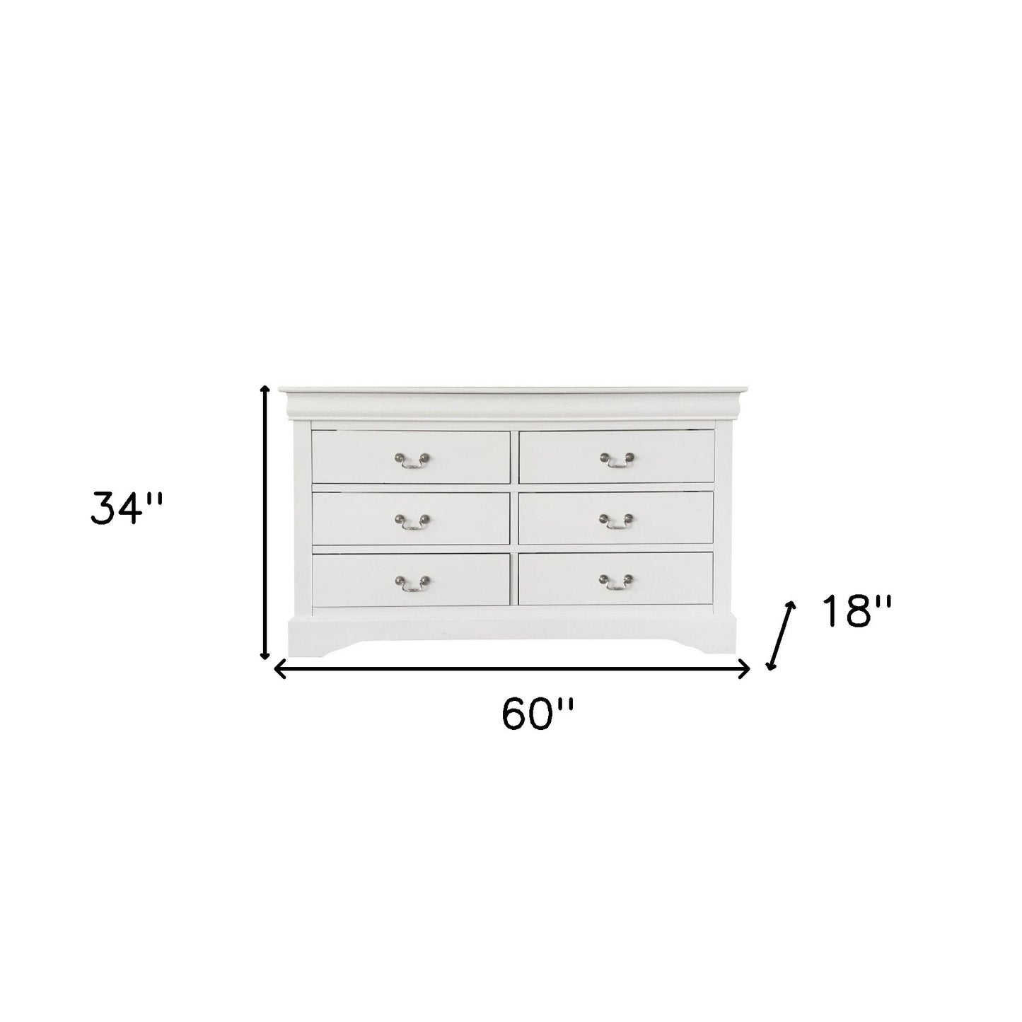 White Metal Dresser By Homeroots | Dressers | Modishstore - 5