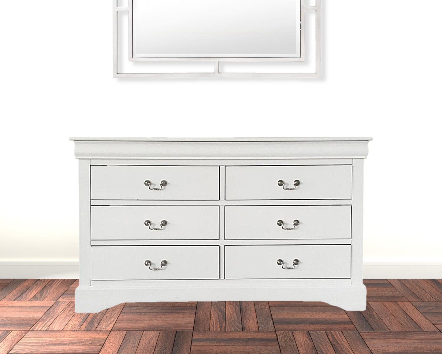 White Metal Dresser By Homeroots | Dressers | Modishstore - 3