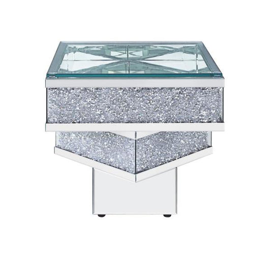 Contempo Glass And Bling End Table By Homeroots | End Tables | Modishstore