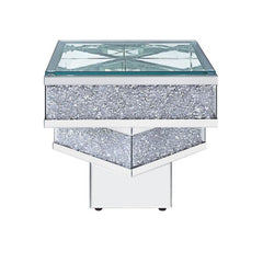 Contempo Glass And Bling End Table By Homeroots