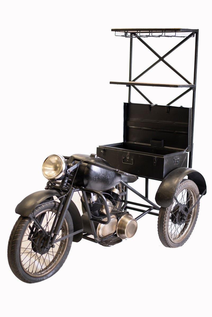 Black Tri Bike Bar By Homeroots | Bar Carts | Modishstore - 2