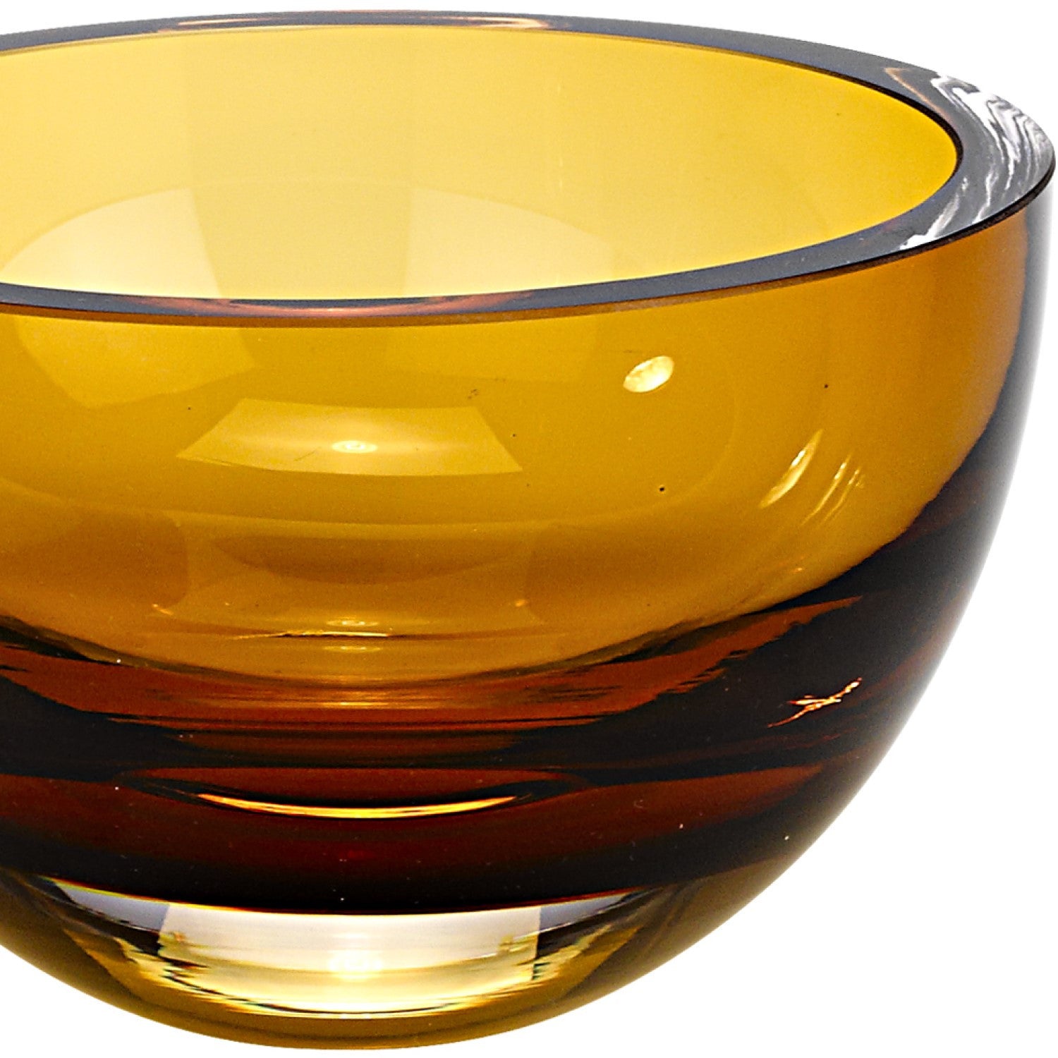 6 Mouth Blown European Made Lead Free Amber Crystal Bowl By Homeroots | Decorative Bowls | Modishstore - 3