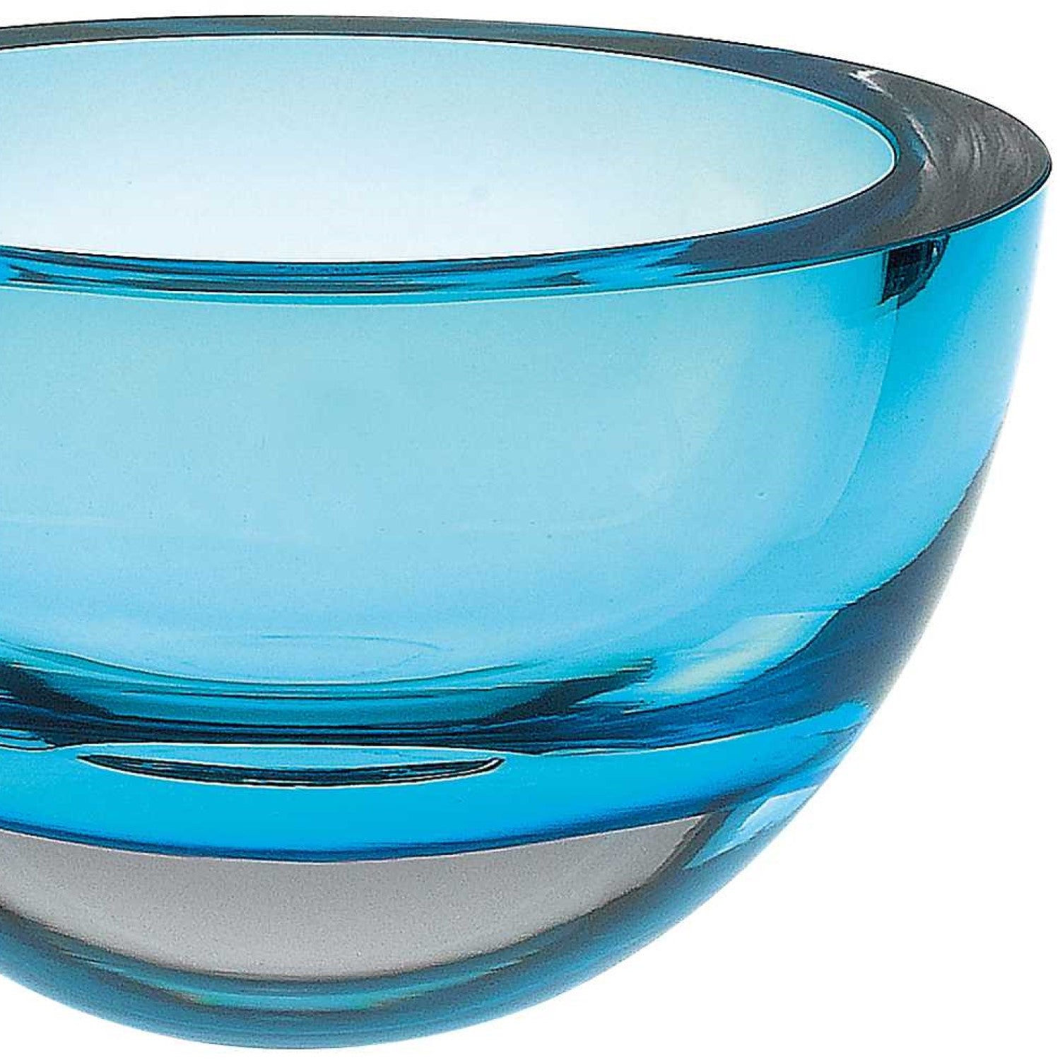 6 Mouth Blown European Made Lead Free Aqua Blue Crystal Bowl By Homeroots | Decorative Bowls | Modishstore - 3