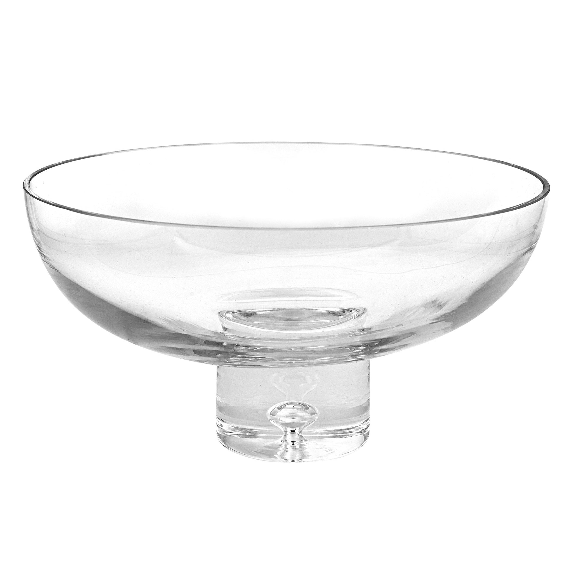 11 Mouth Blown Deep Pedestal Glass Centerpiece Bowl By Homeroots | Decorative Bowls | Modishstore - 2