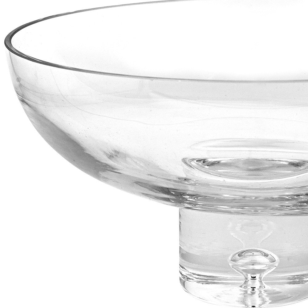 11 Mouth Blown Deep Pedestal Glass Centerpiece Bowl By Homeroots | Decorative Bowls | Modishstore - 3