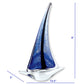 9 Blue Art Glass Sailboat By Homeroots | Sculptures | Modishstore - 4