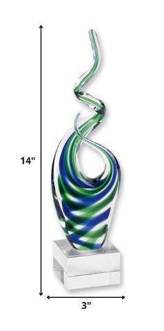 14 MultiColor Glass Art Glass Centerpiece By Homeroots | Sculptures | Modishstore - 2