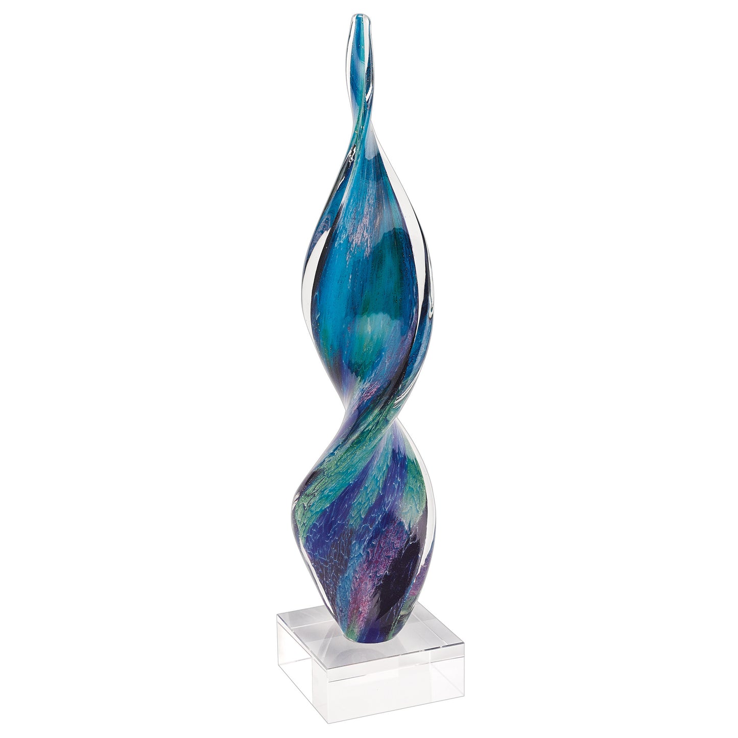 18 MultiColor Art Glass Corkscrew Centerpiece By Homeroots | Sculptures | Modishstore - 3
