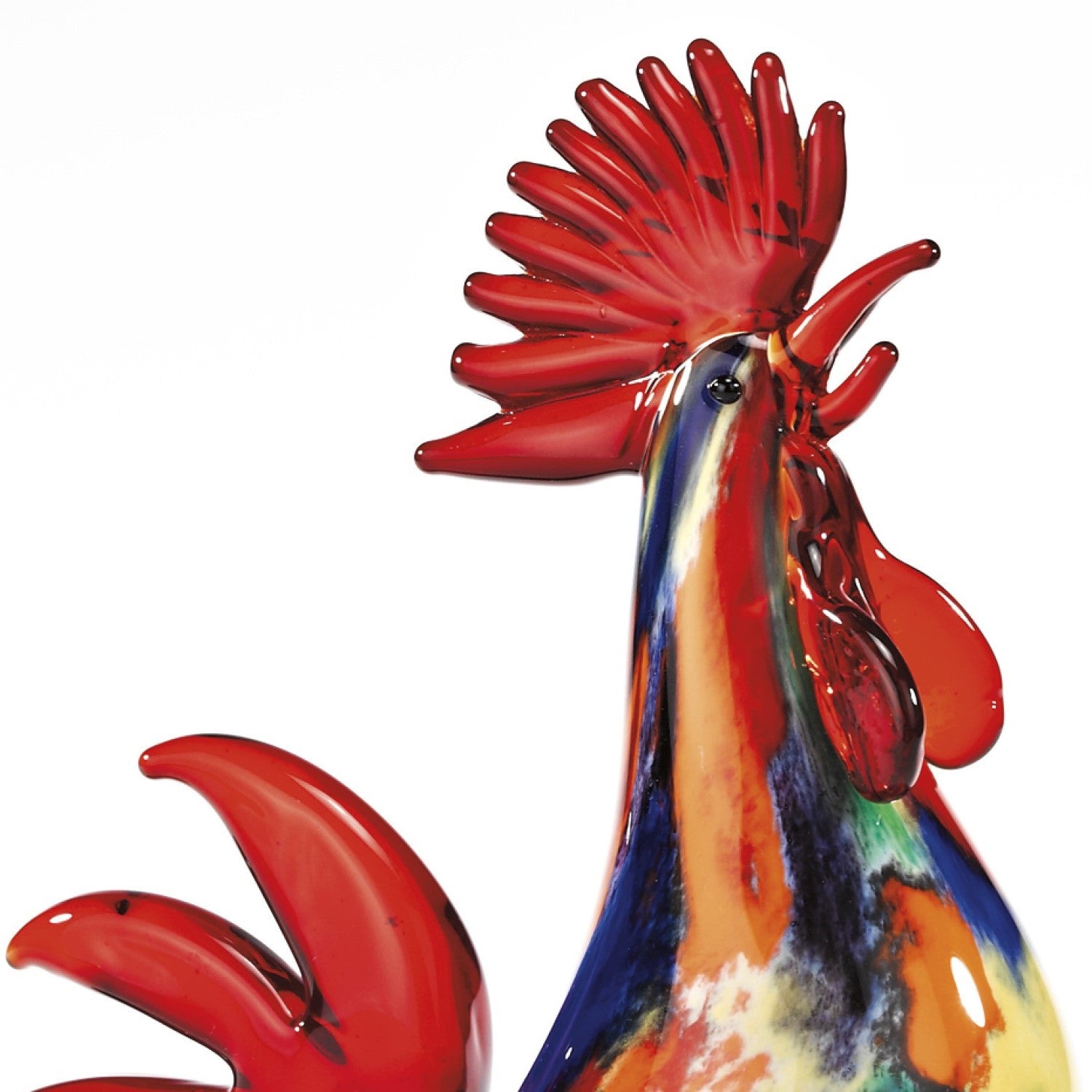 11 MultiColor Artistic Glass Rooster By Homeroots | Sculptures | Modishstore - 2