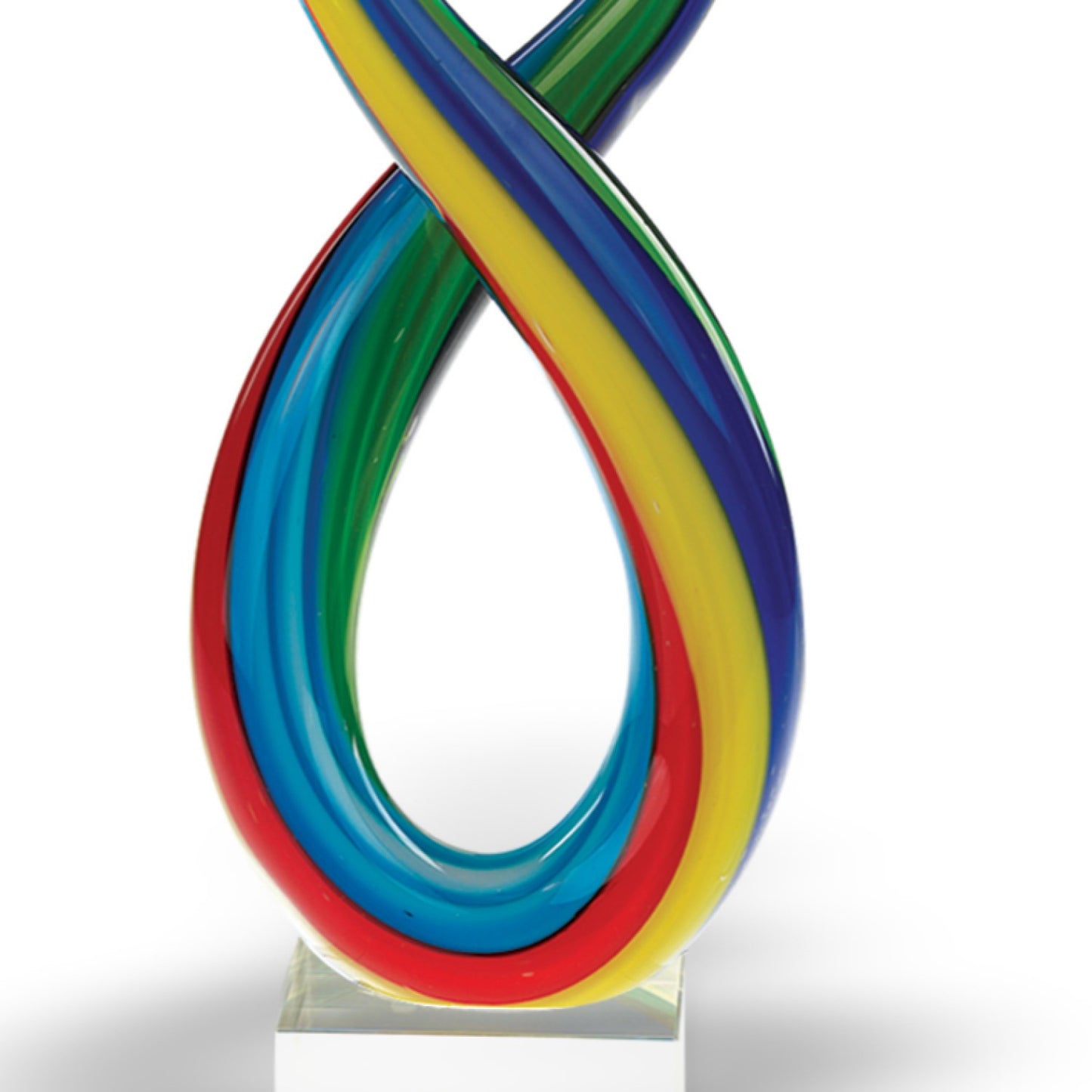 14 Mouth Blown Art Glass Rainbow Centerpiece on Base By Homeroots | Sculptures | Modishstore - 2