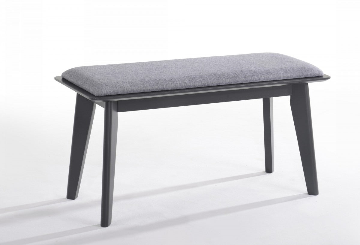 Modern Grey Fabric Upholstered Dining Bench with Charcoal Grey painted wood legs By Homeroots | Benches | Modishstore