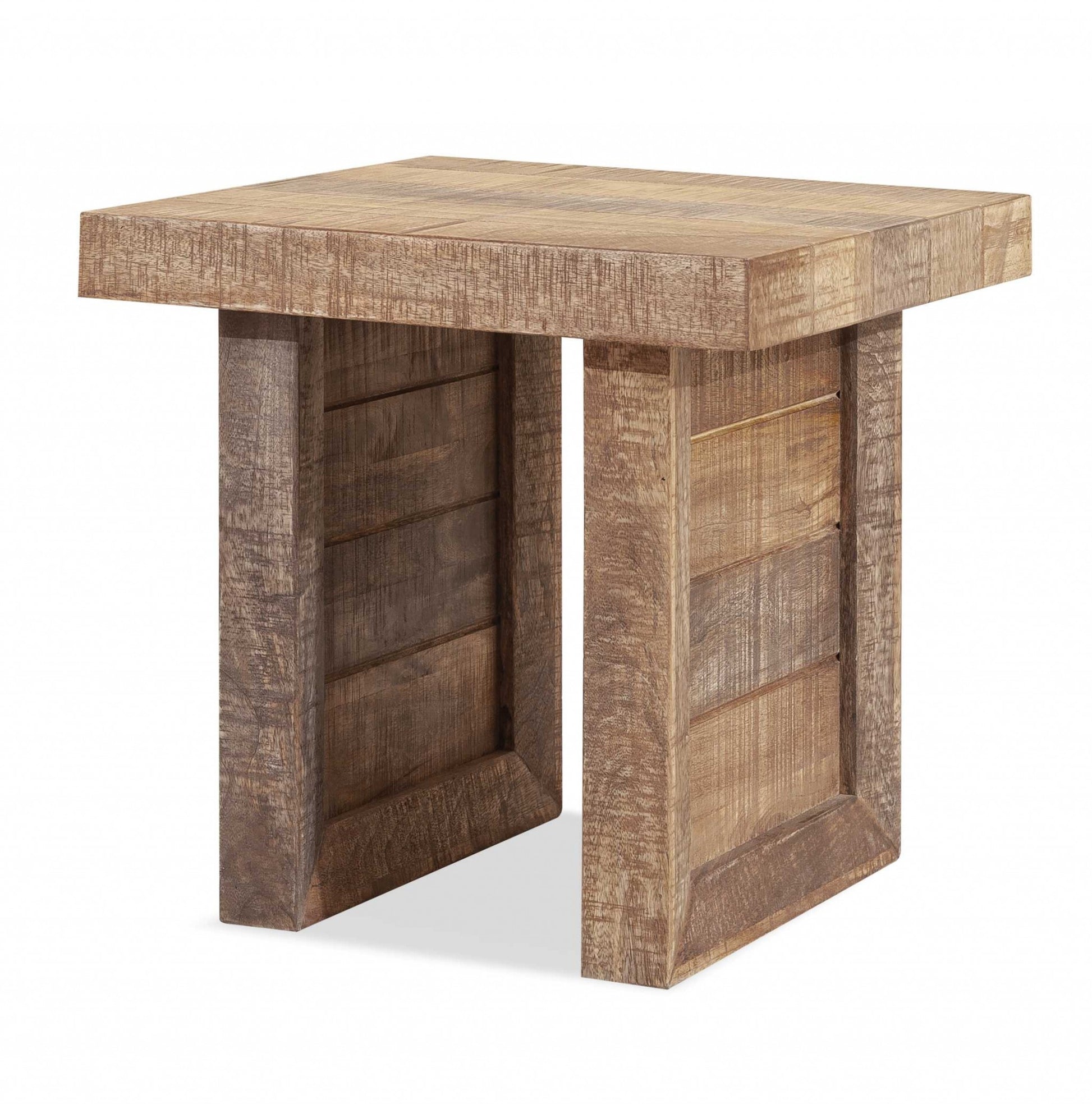 Solid Wood Butcher Block Style End or Side Table By Homeroots | Side Tables | Modishstore