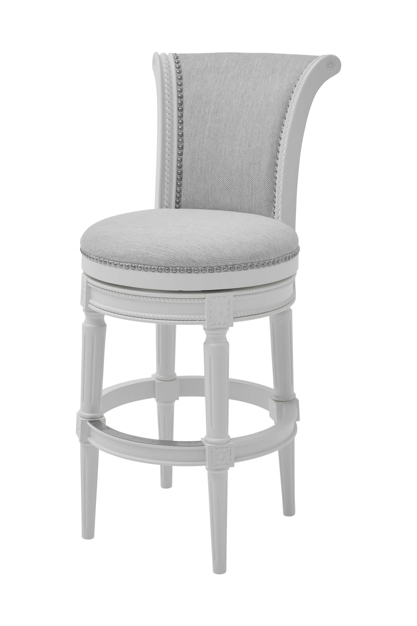 Modern Farmhouse White Swivel Bar Stool By Homeroots | Bar Stools | Modishstore - 2