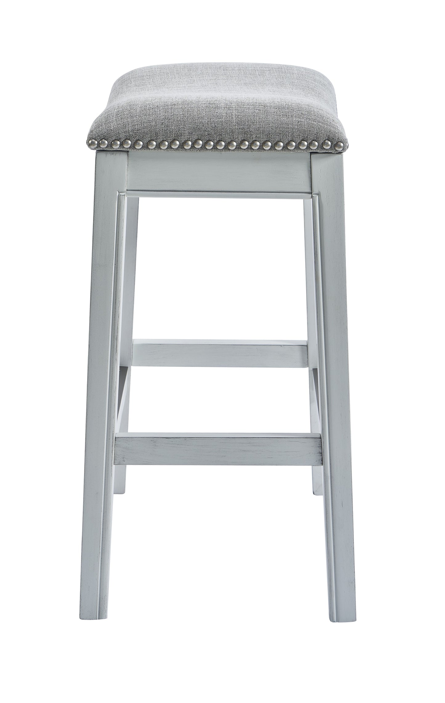 31" White Finished Solid Wood Bar Stool By Homeroots | Bar Stools | Modishstore - 3