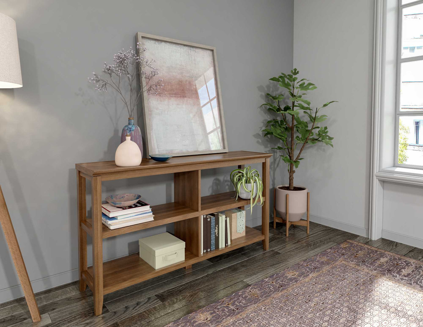 30" Bookcase with 2 Shelves in Walnut By Homeroots | Bookcases | Modishstore - 4