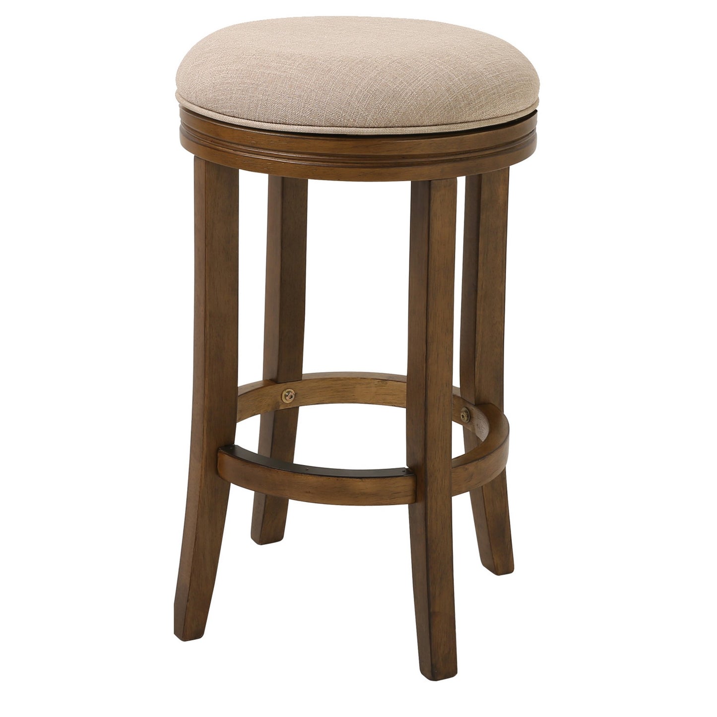 30" Honeysuckle Finished Solid Wood Frame With Cream Fabric Bar Stool By Homeroots | Bar Stools | Modishstore - 2