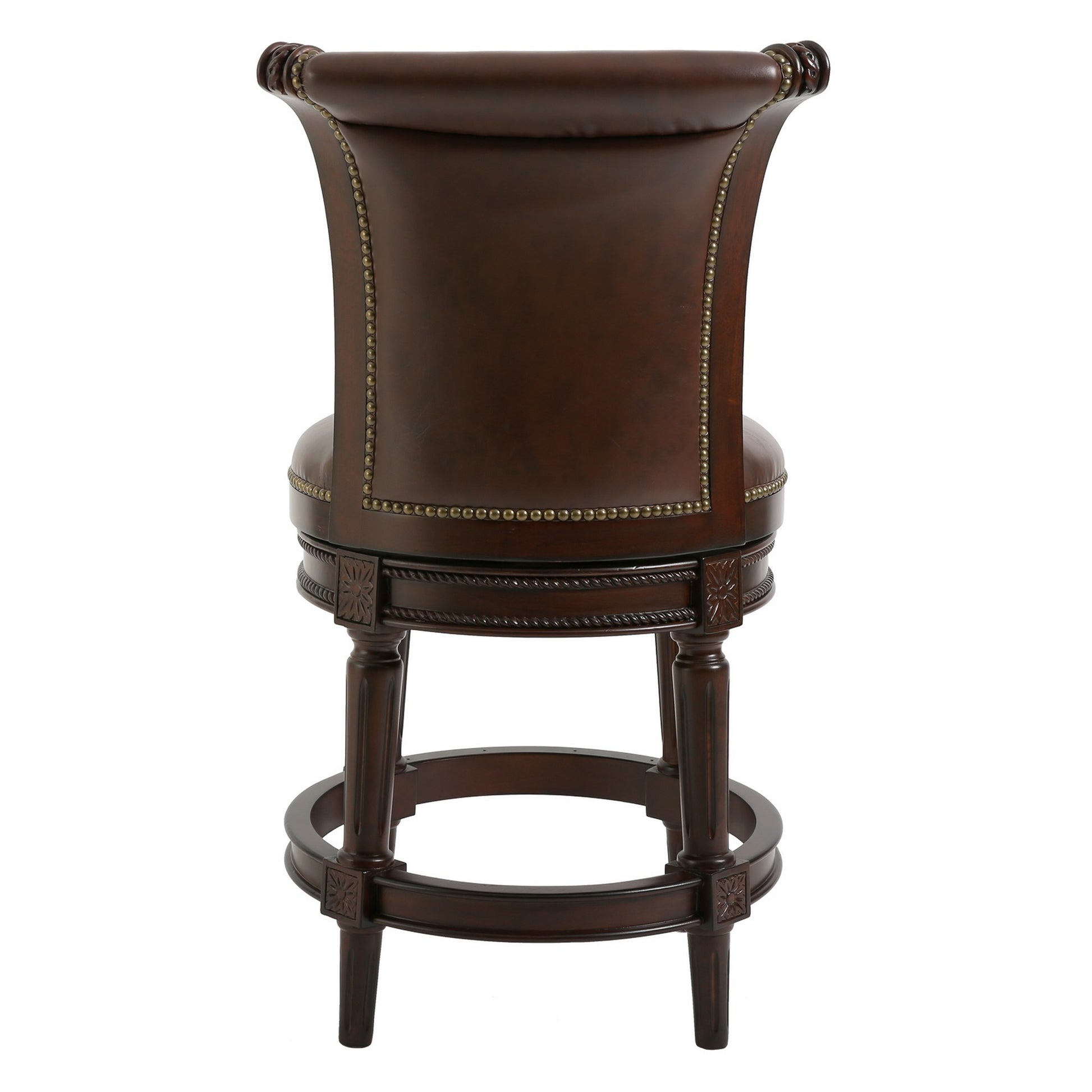 39" Walnut Hardwood Frame Upholstered Bar Stool By Homeroots | Bar Stools | Modishstore - 5