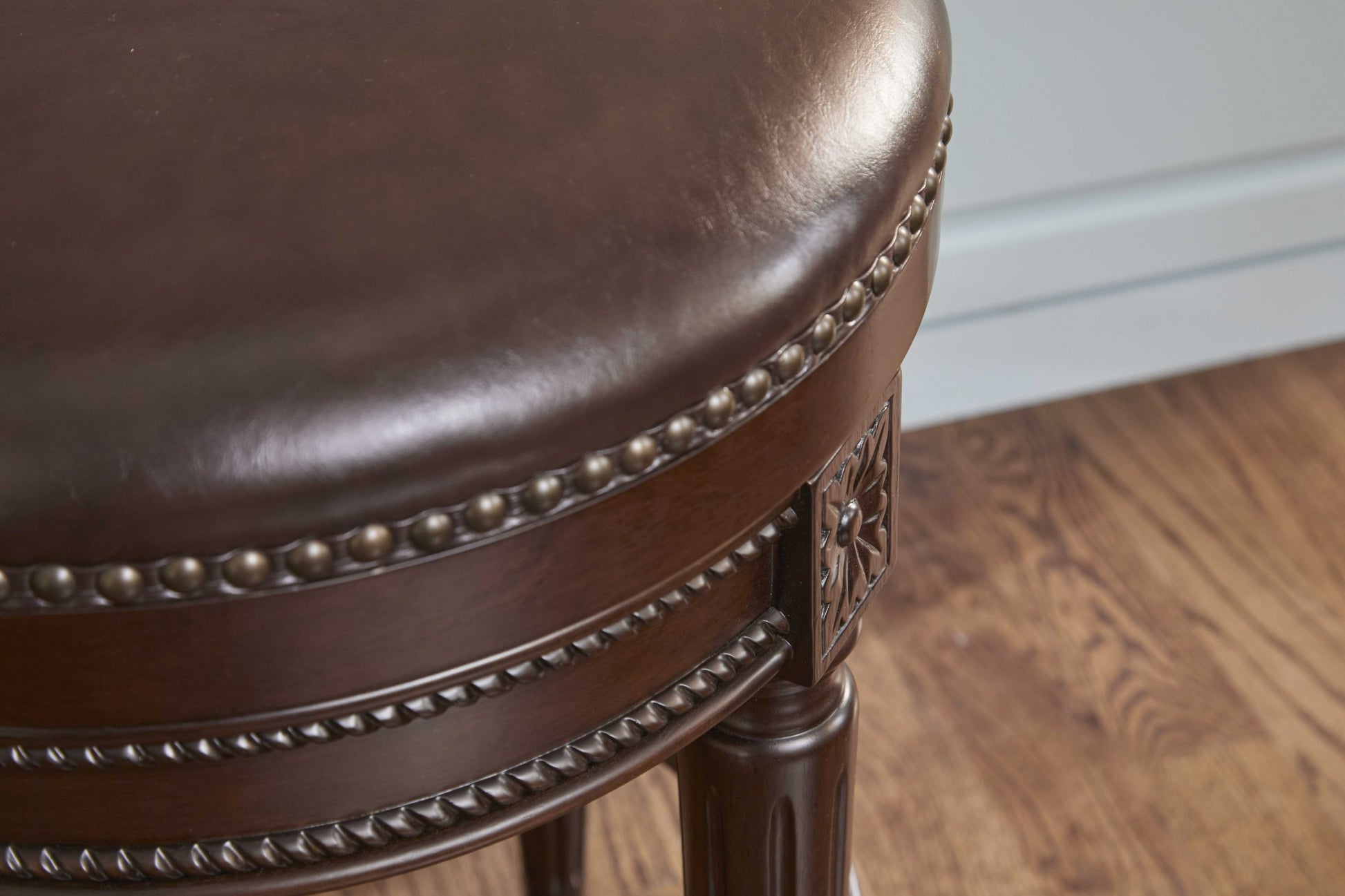 Counter Height Stool In Distressed Walnut Finished By Homeroots | Counter Stools | Modishstore - 2