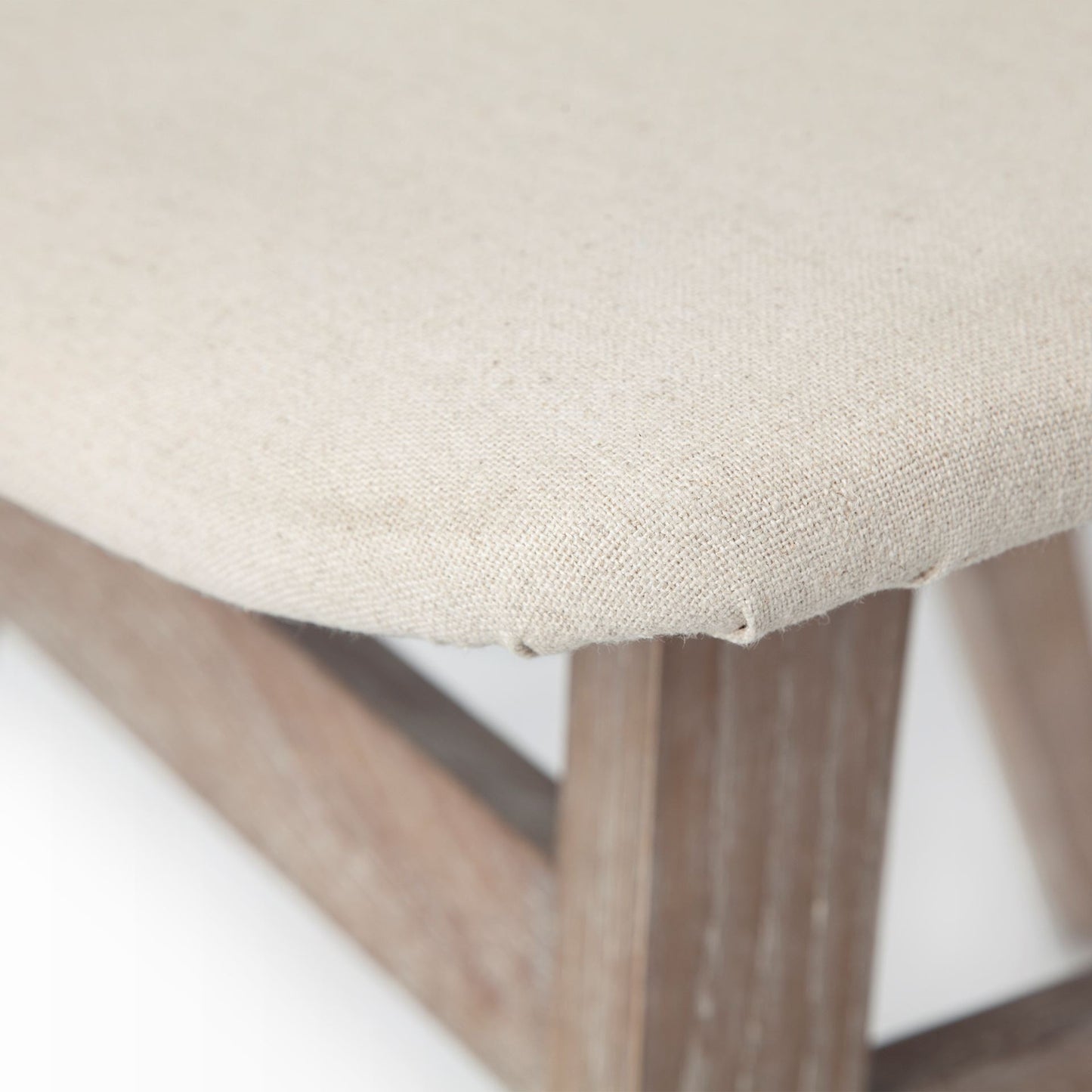 Cream Fabric Wrap With Brown Solid Wood Base Dining Chair By Homeroots | Dining Chairs | Modishstore - 6