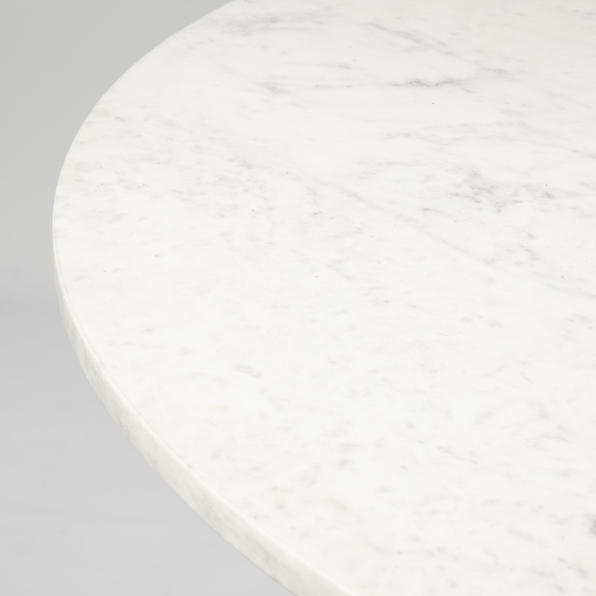 48' Round White Marble Top With Black Metal Base Dining Table By Homeroots | Dining Tables | Modishstore - 5