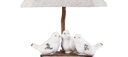 Three feathered Friends Atop a Stack of Books Accent Lamp By Homeroots | Table Lamps | Modishstore - 3