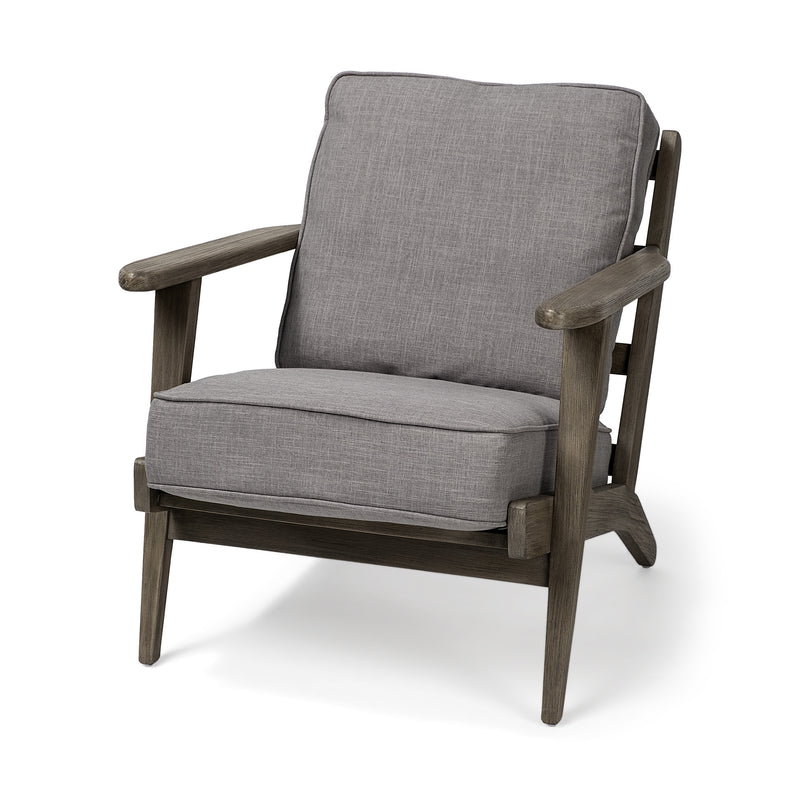 Flint Gray Fabric Accent Chair with Covered Wooden Frame By Homeroots | Accent Chairs | Modishstore