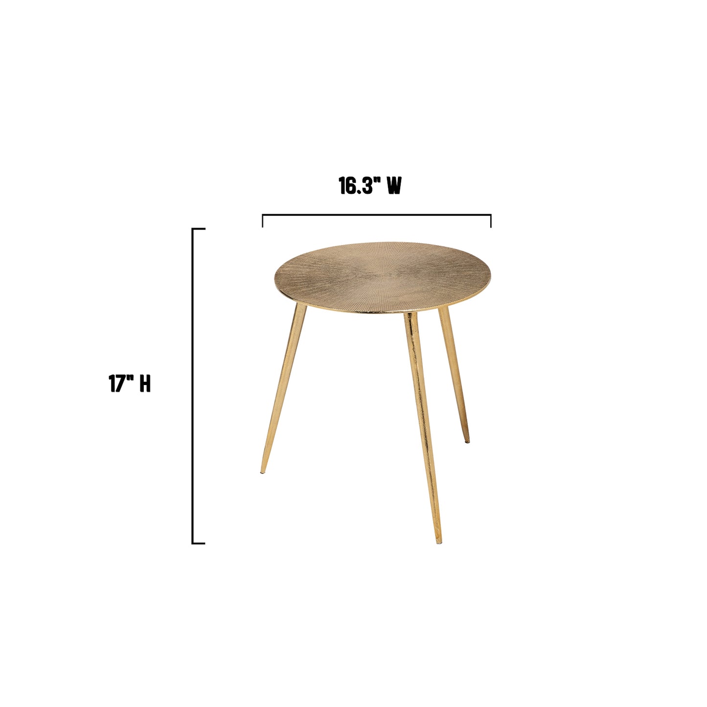 Small Gold Finish Round Starburst Accent Table By Homeroots | Accent Tables | Modishstore - 2