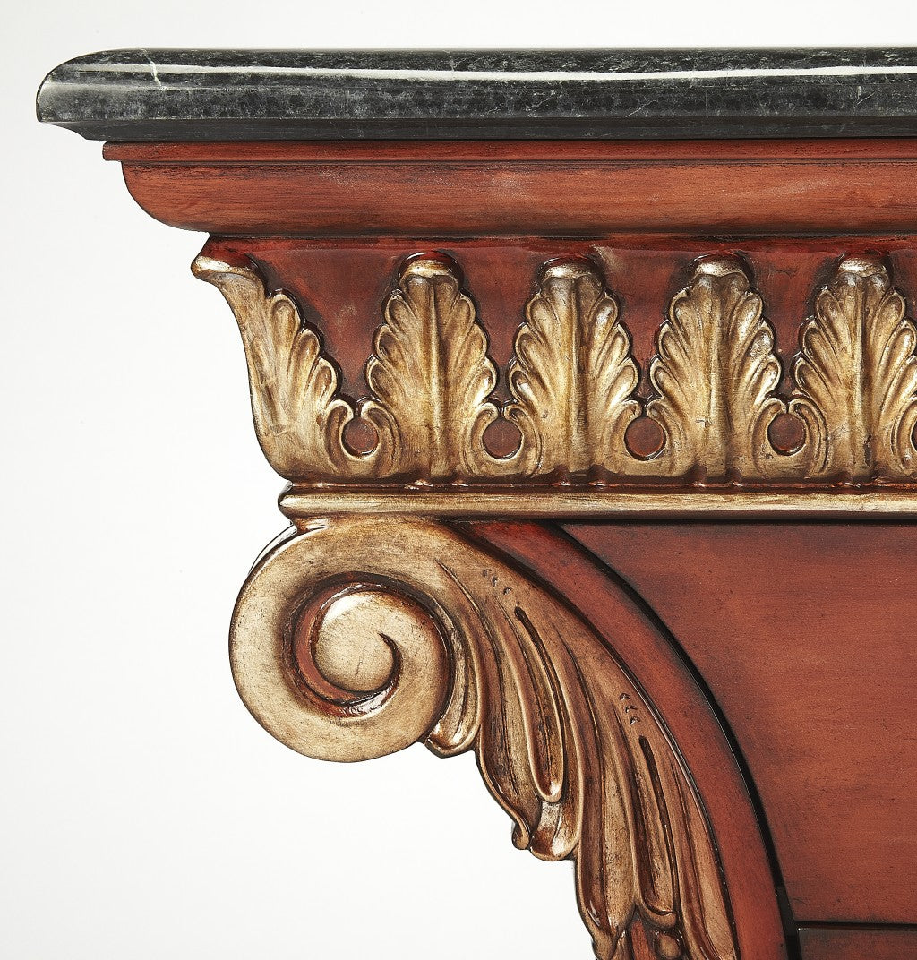 Traditional Style Carved Desk By Homeroots | Drawers | Modishstore - 5