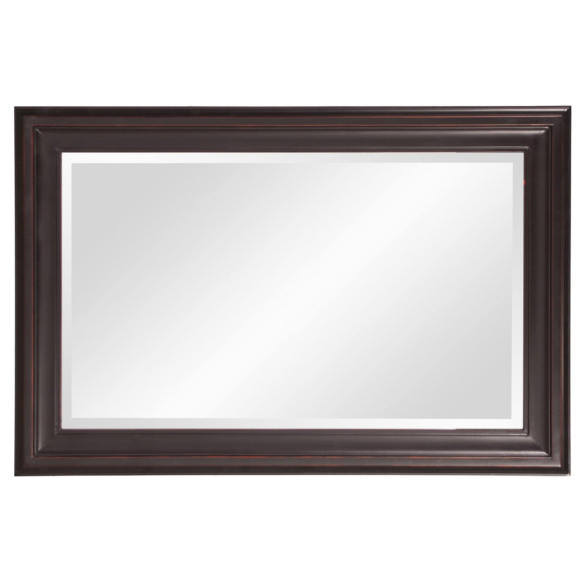 Rectangle Oil Rubbed Bronze Finish Mirror with Wooden Bronze Frame By Homeroots | Mirrors | Modishstore - 4