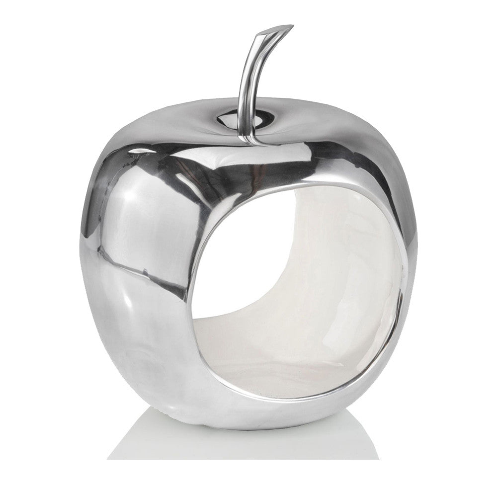 Apple Shaped Aluminum Decorative Accent Bowl By Homeroots | Trays | Modishstore - 2