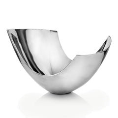 Silver Aluminum Abstract Tray Dish Centerpiece Bowl By Homeroots