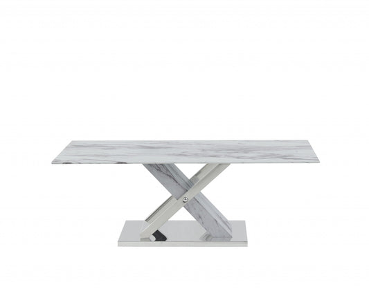 Elegant Marble Glass top Coffee Table By Homeroots