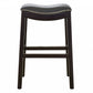 30" Espresso and Gray Saddle Style Counter Height Bar Stool By Homeroots