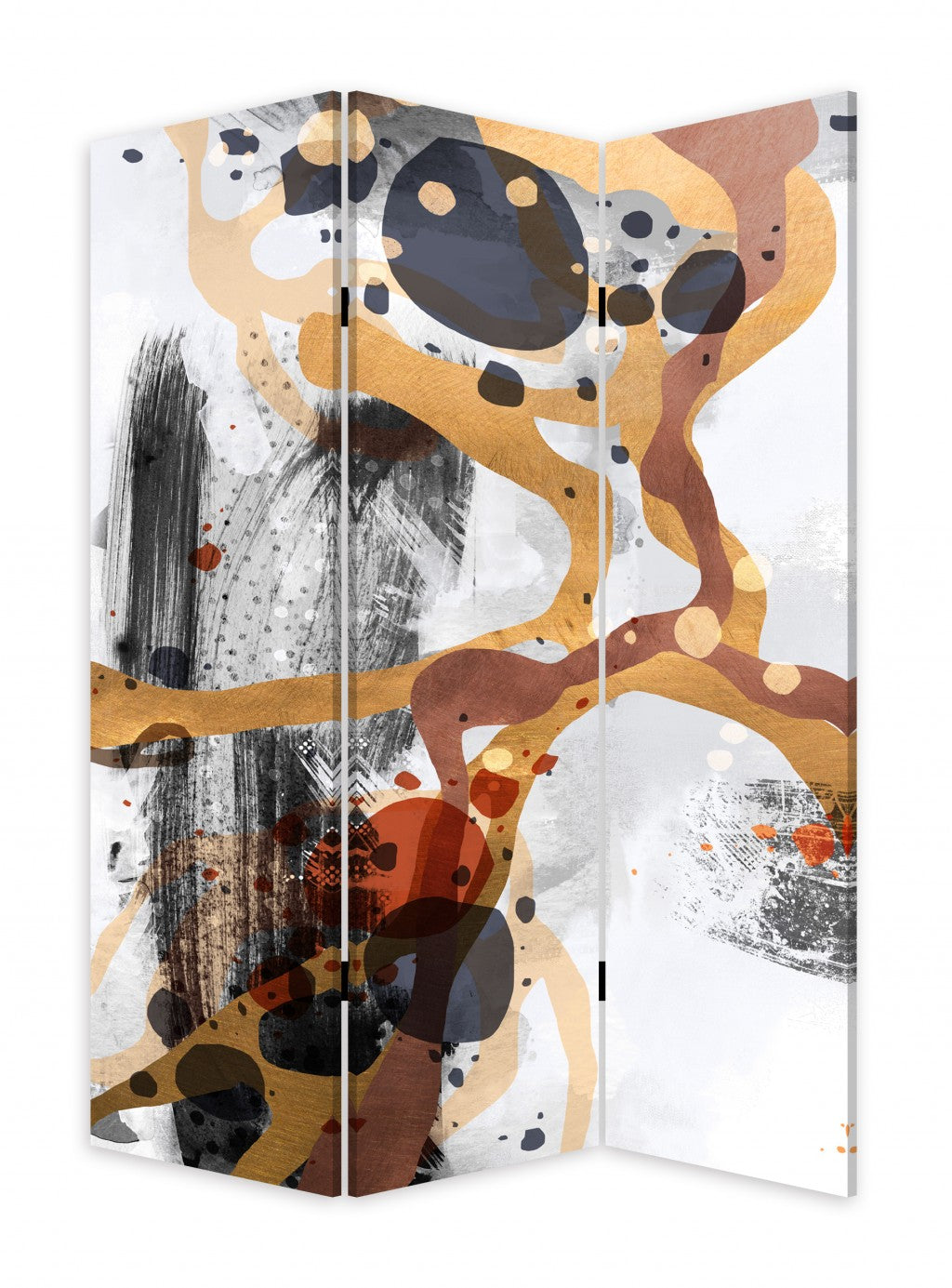 Contemporary Abstract Art Three Panel Room Divider Screen By Homeroots | Room Dividers | Modishstore - 2