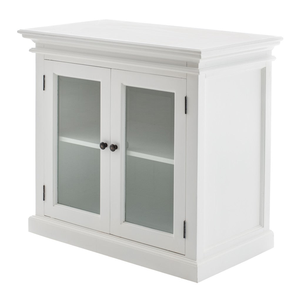 Modern Farm White Glass Door Accent Cabinet By Homeroots | Cabinets | Modishstore - 2