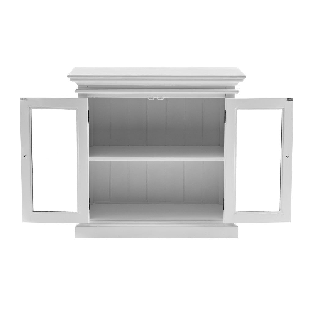 Modern Farm White Glass Door Accent Cabinet By Homeroots | Cabinets | Modishstore - 3