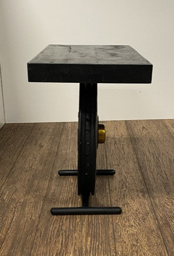 Black and Gold Wheel Accent Table By Homeroots | Side Tables | Modishstore - 4