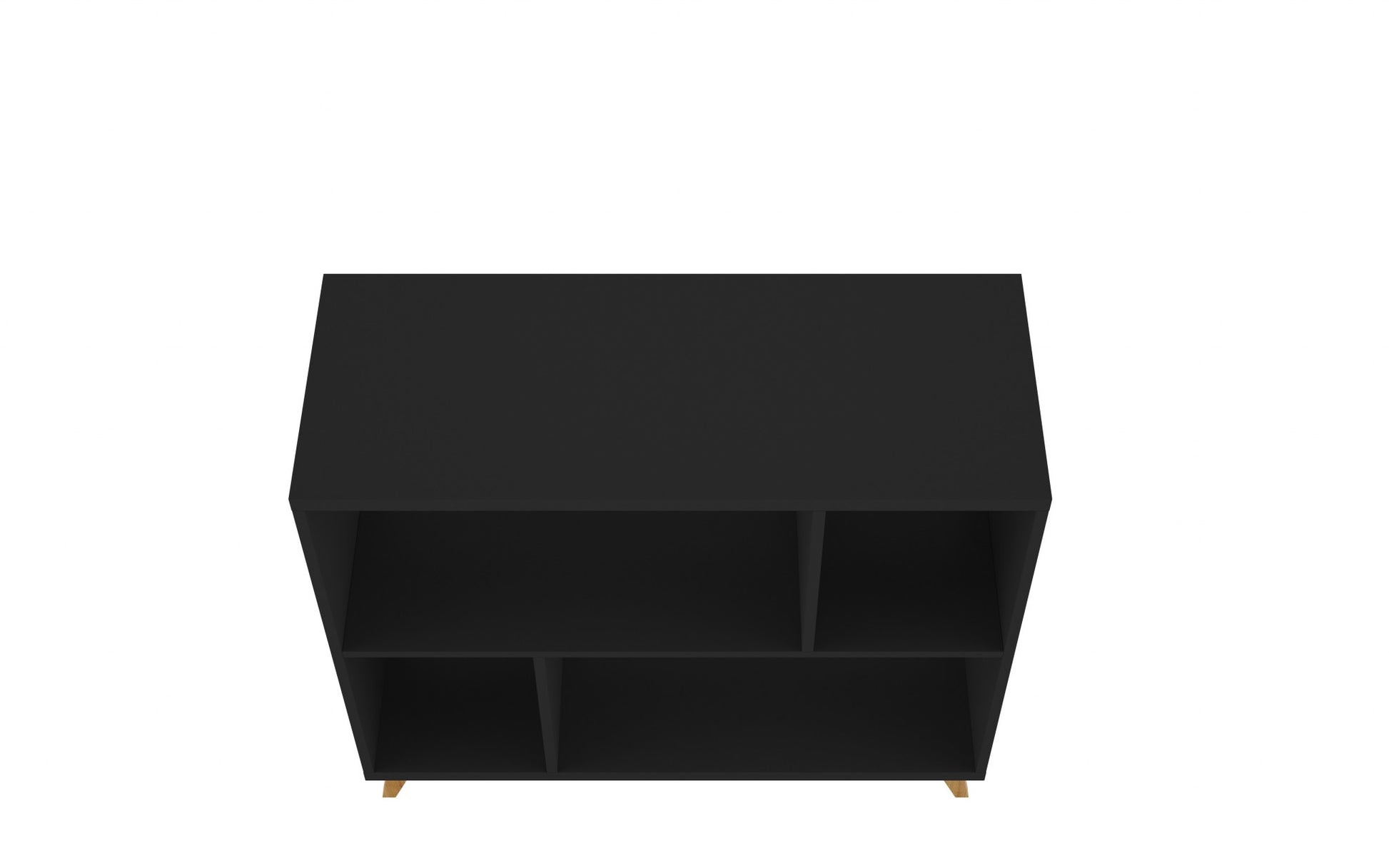 Modern Black and Natural Bookcase By Homeroots | Desks | Modishstore - 5