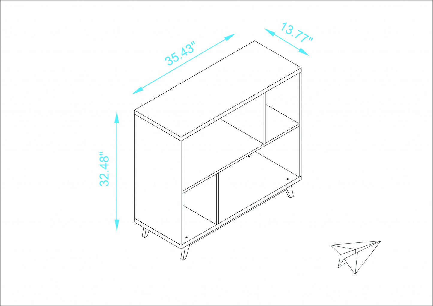 Modern Black and Natural Bookcase By Homeroots | Desks | Modishstore - 6