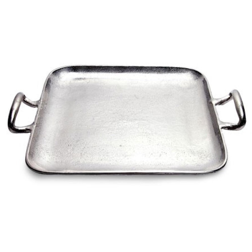 Silver Square Shaped Metal Tray By Homeroots | Trays | Modishstore - 4