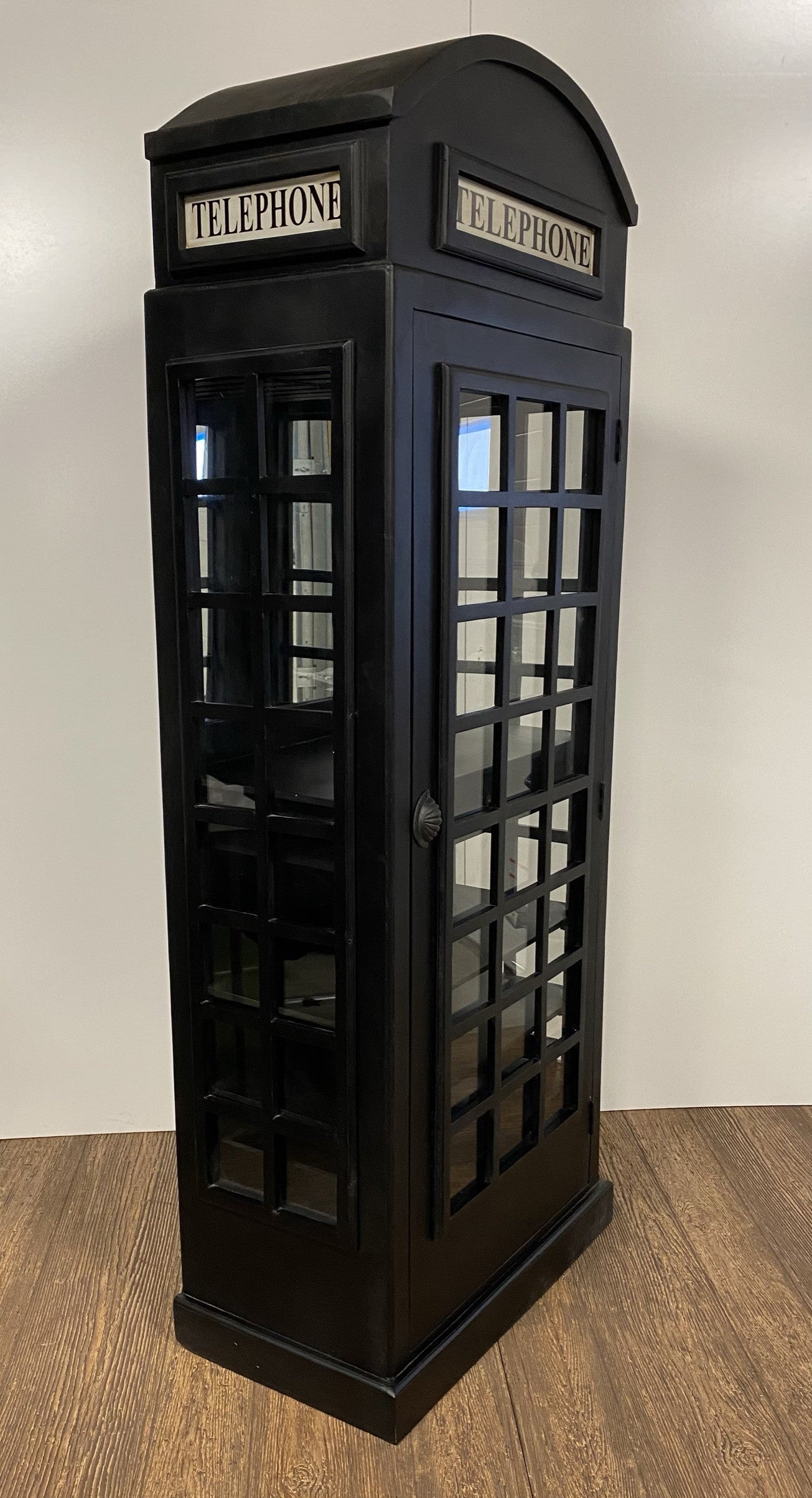 Vintage Black Wooden Phone Booth Bar Cabinet By Homeroots | Cabinets | Modishstore - 2