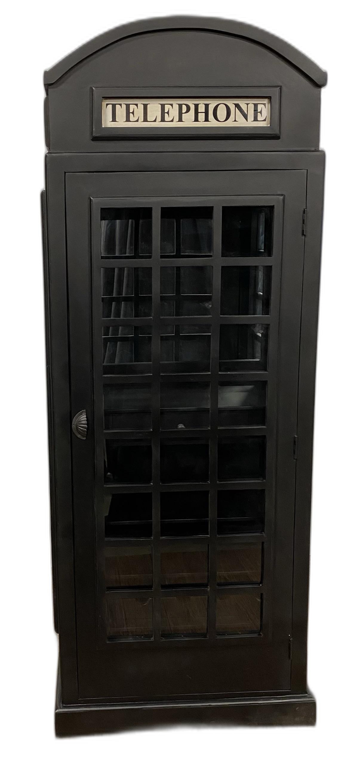 Vintage Black Wooden Phone Booth Bar Cabinet By Homeroots | Cabinets | Modishstore - 6