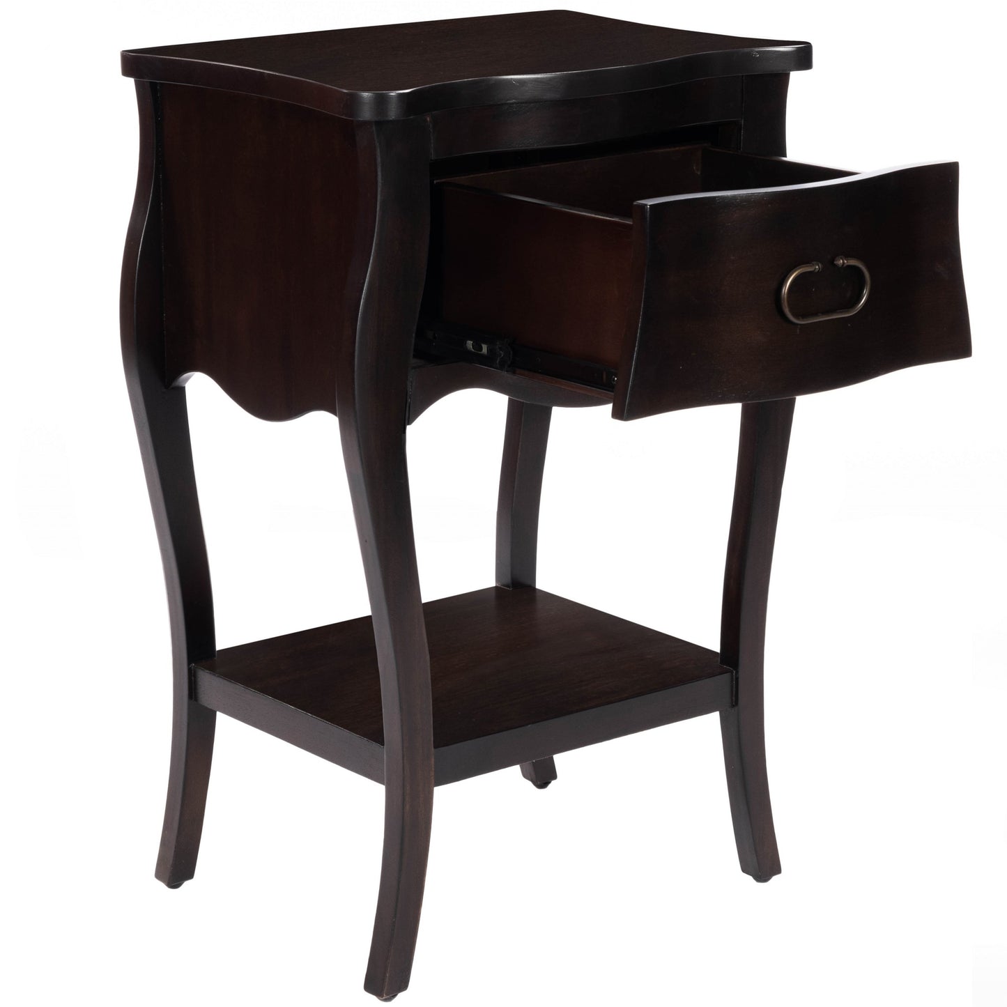 Dark Brown Chocolate Single Drawer Night Stand By Homeroots | Nightstands | Modishstore