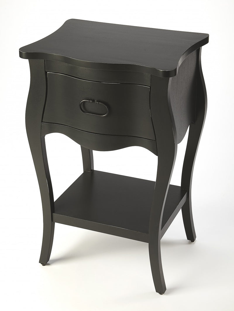 Black Single Drawer Nightstand By Homeroots | Nightstands | Modishstore