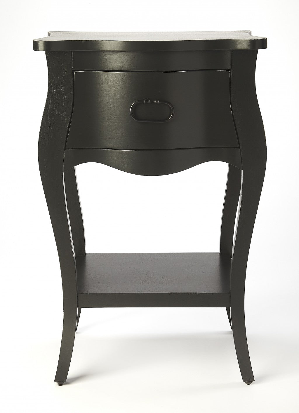 Black Single Drawer Nightstand By Homeroots | Nightstands | Modishstore - 2